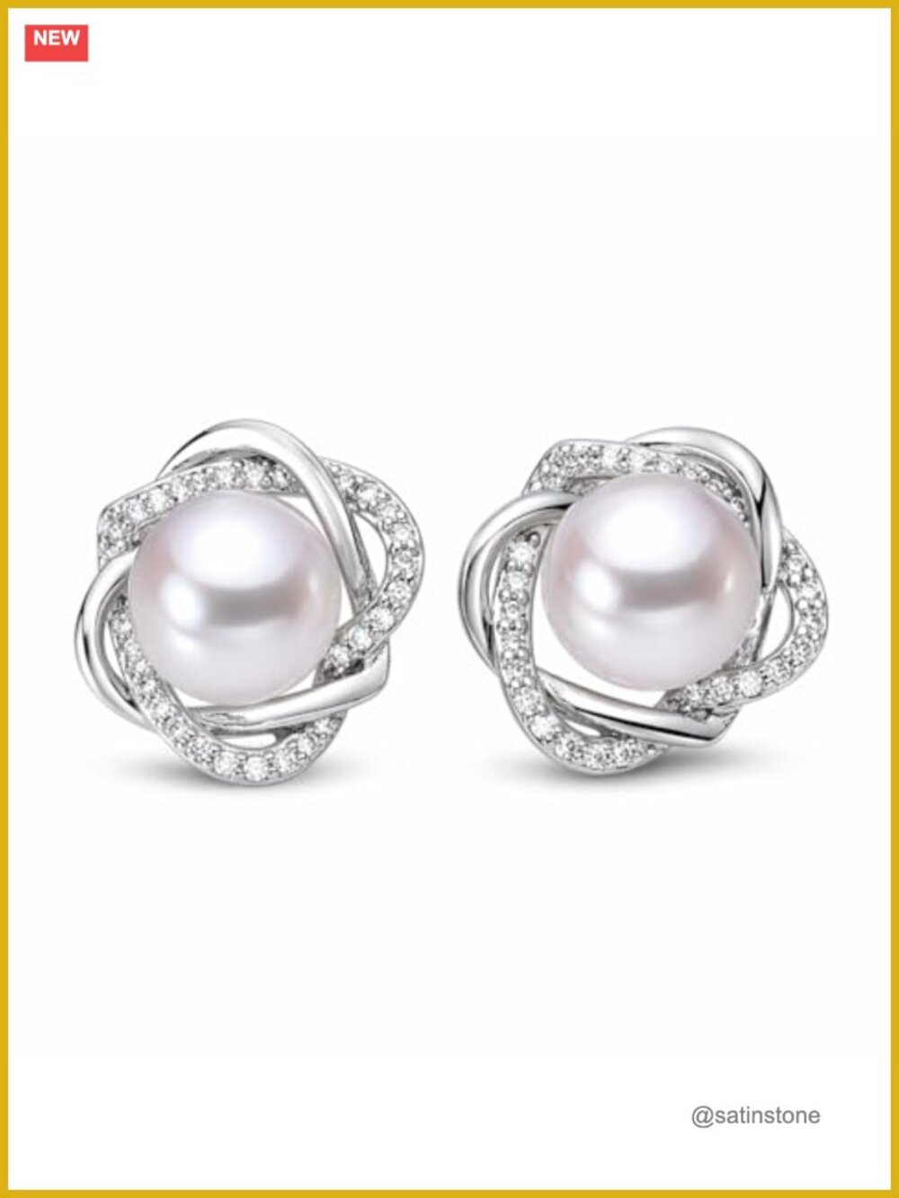 8-9mm Freshwater Pearl Stud Earrings Sterling Silver Fine Jewelry Gift